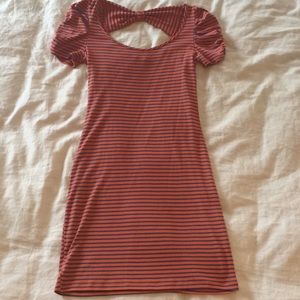 Soprano Orange and Blue Striped Dress